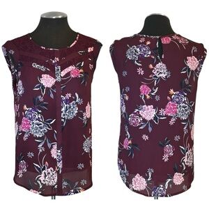 Candie’s - Sleeveless Floral Lace Detail Top – Small